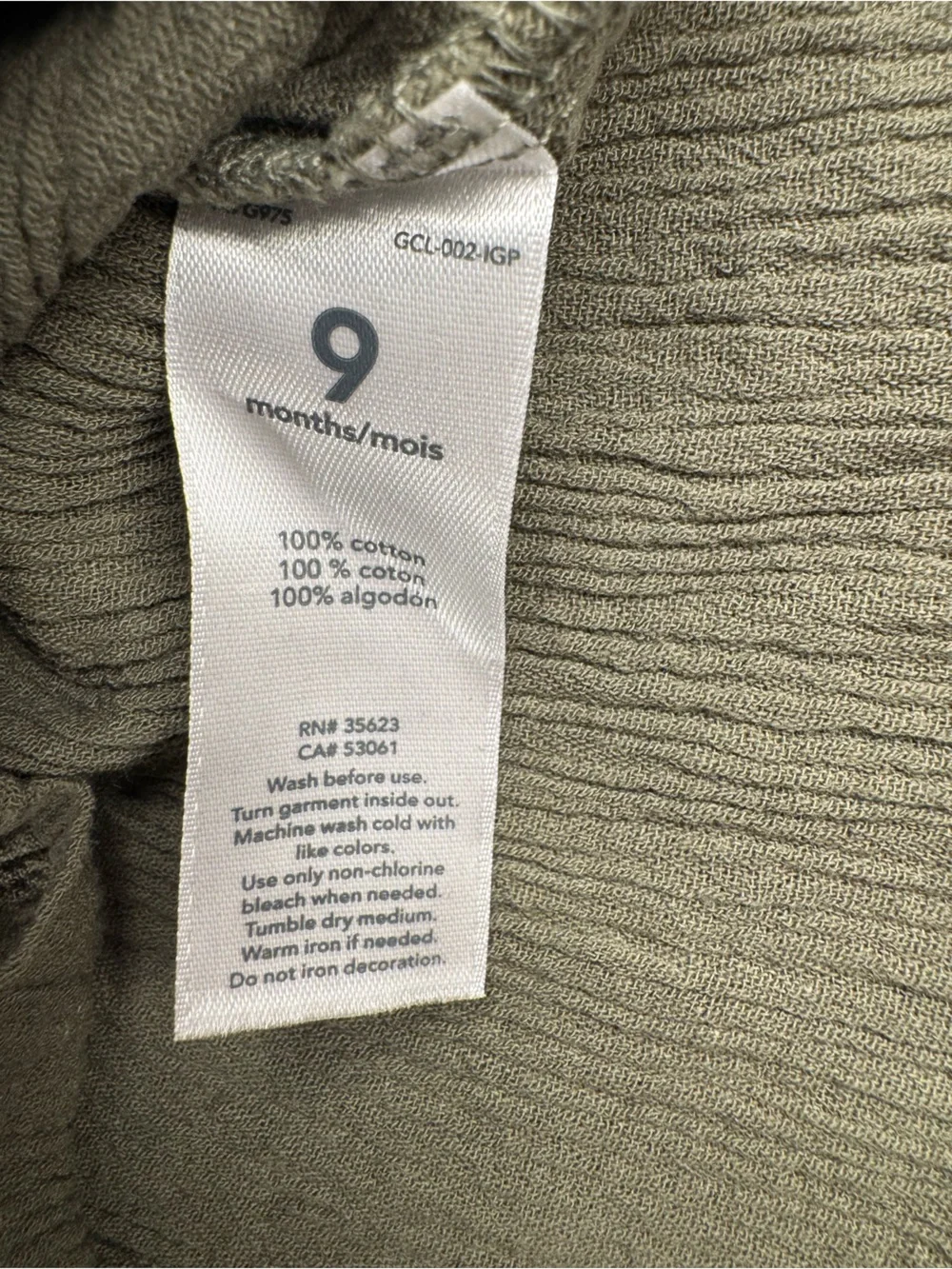Kids—Carter's Olive Green Textured Button-Front Tank Top
